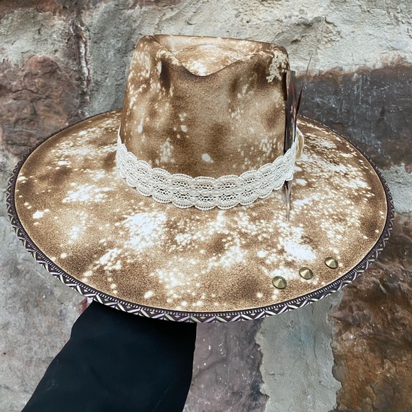 Nwt OS Olive & Pique Hand burned hat - Picture 3 of 10